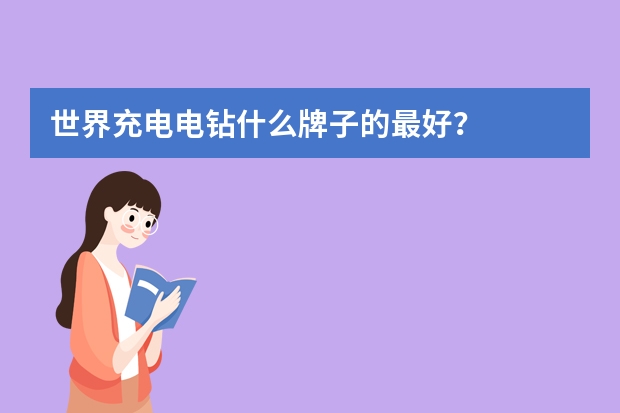 世界充电电钻什么牌子的最好？