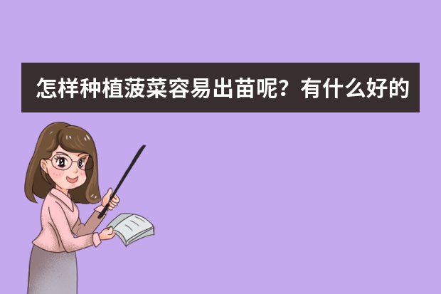怎样种植菠菜容易出苗呢？有什么好的办法？