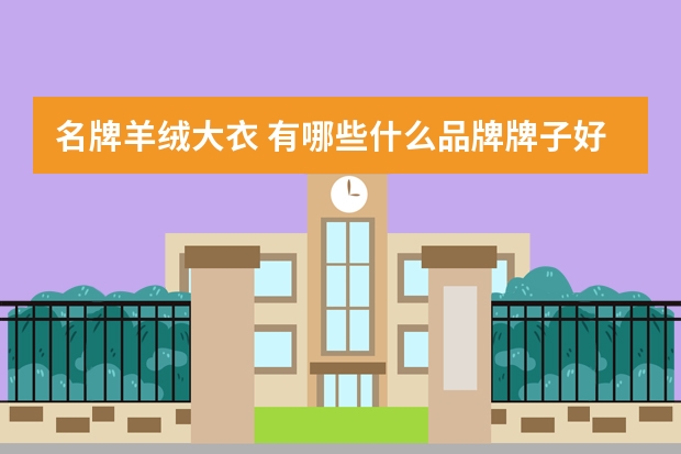 名牌羊绒大衣 有哪些什么品牌牌子好?