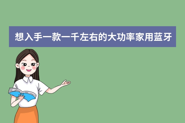 想入手一款一千左右的大功率家用蓝牙音箱，有推荐的吗？