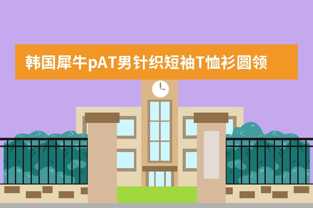 韩国犀牛pAT男针织短袖T恤衫圆领（韩国有那些潮牌品牌短袖t恤推荐一下男女的?-知乎）
